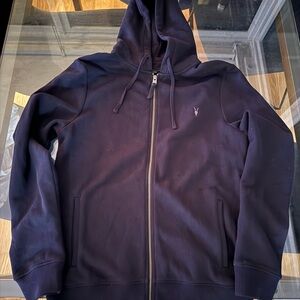 Rag & Bone - Raven Zip Up Ramskull Hoodie - Black - Medium - Like New